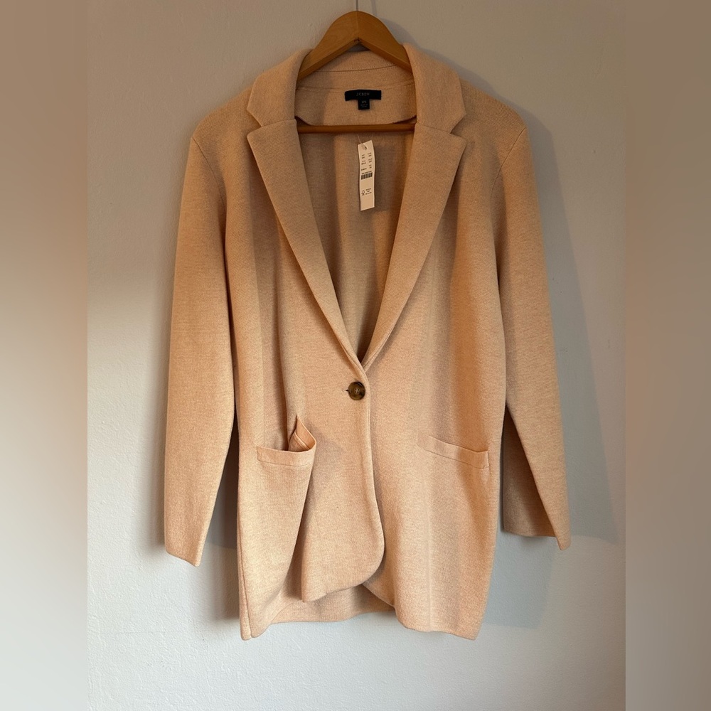 J Crew soft  light blush Peach Pink Knit Cardigan new